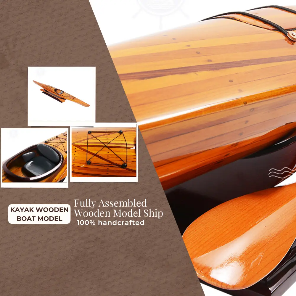 B078 Kayak Wooden Boat Model 